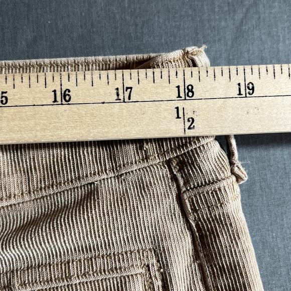 American Eagle Corduroy Pants Women 18 Beige Bootcut Button Fit High Rise Hippie - Picture 13 of 13